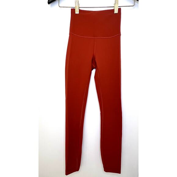 Lululemon Wunder Train High-Rise Tight 25" Size 0 EUC Dark Terracotta - Picture 5 of 8